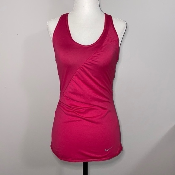 Nike Pink Racerback Side Ruffle Tank Top S - Picture 9 of 16